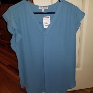 Chiffon blue dressy shirt (blouse)